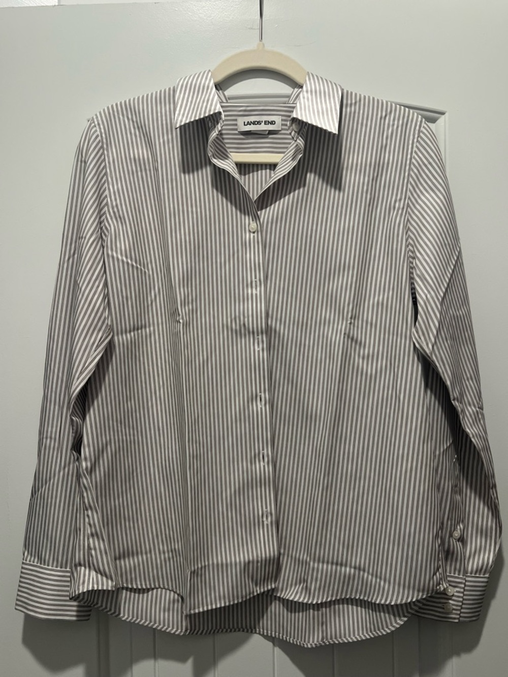Lands' End no iron Striped Button-Down Shirt